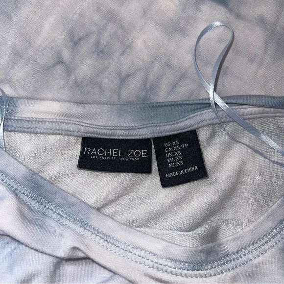Rachel Zoe Light Blue & White Tie-dye Round Hem Long Sleeve Tee Xsmall Women’s - Picture 8 of 10